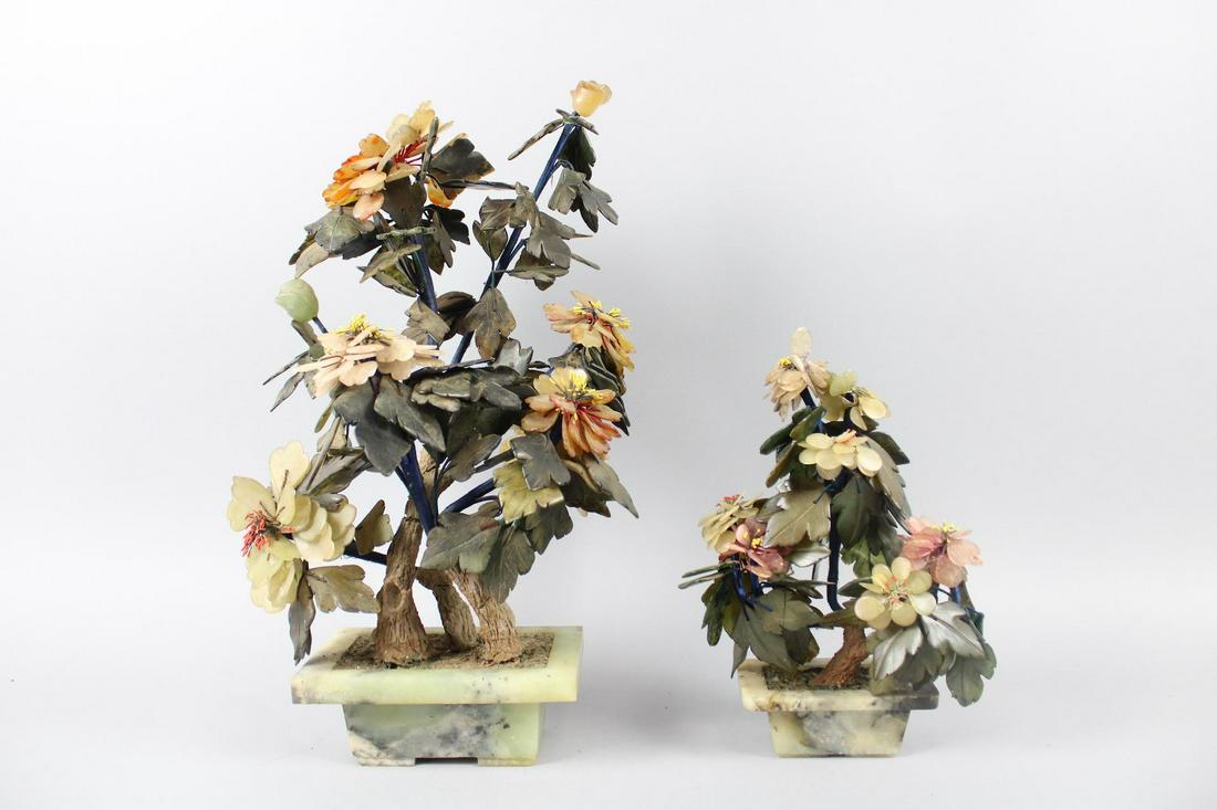 Lot of 2 Chinese Bonsai Tree Made of Semi-Precious Stones (1 of 12)