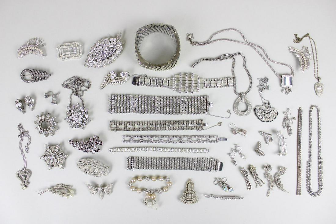 35+ Piece Lot Rhinestone Costume Jewelry (1 of 17)