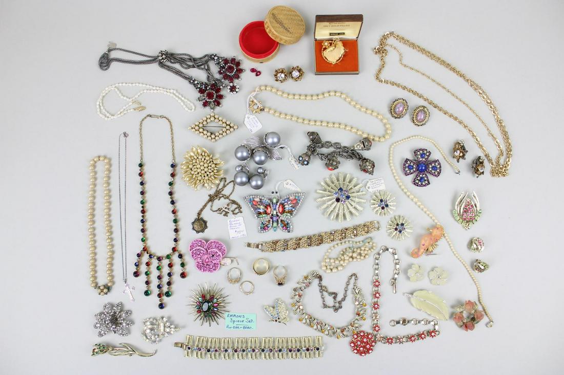Large Lot Colored Rhinestone Costume Jewelry, Emmons (1 of 20)