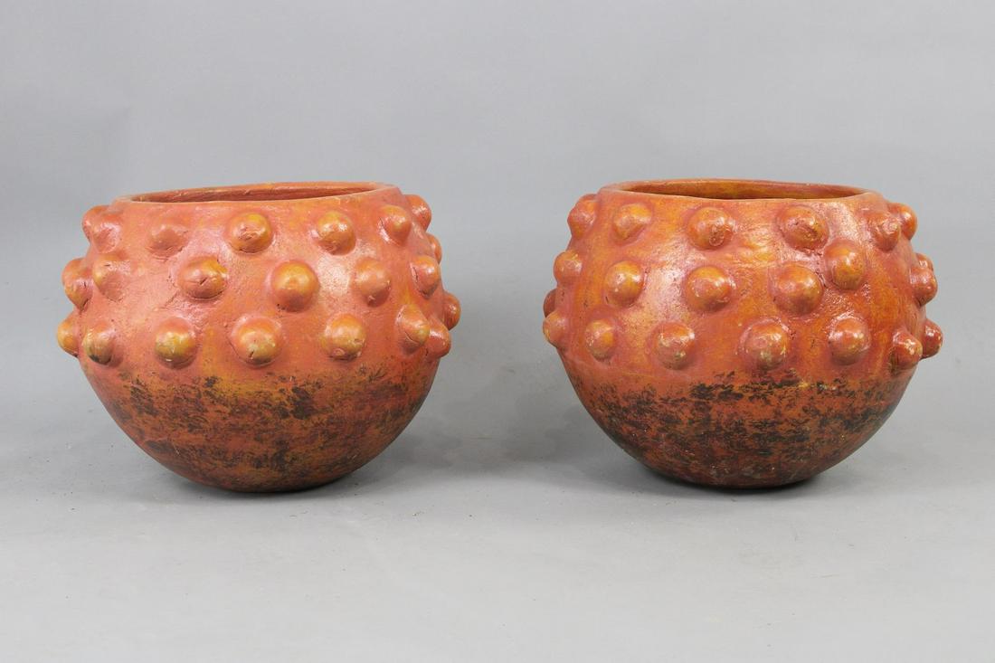 Nubby Ball Form Garden Planters, Mid Century Modern (1 of 6)