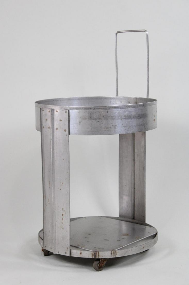 2 Tier Industrial Round Metal Rolling Tea Cart (1 of 7)