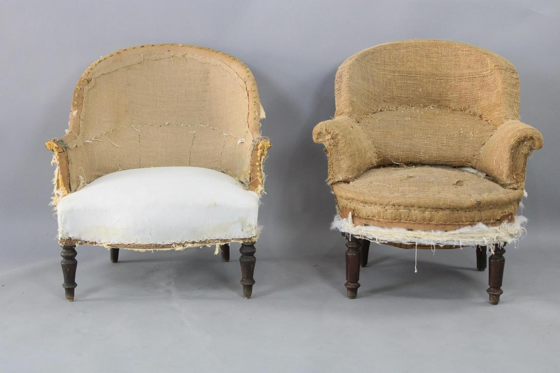 Lot of 2 French Barrel Back Chairs, Deconstructed (1 of 15)