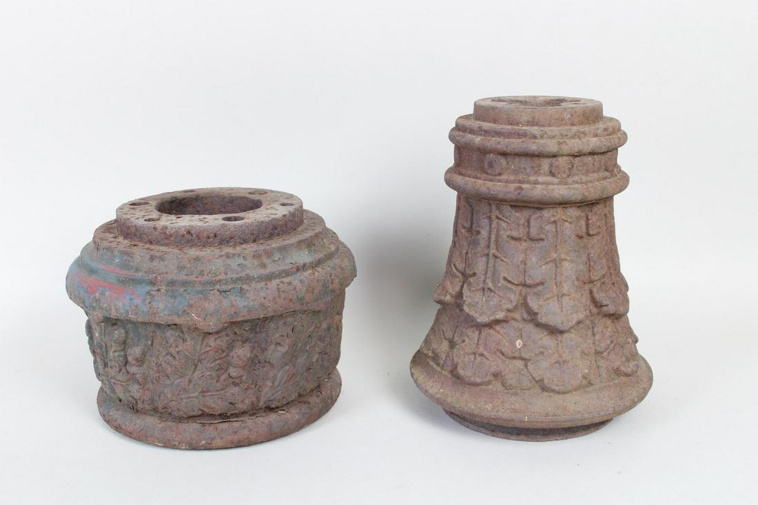 Pair of Ornate Cast Iron Architectural Elements, Garden Pedestal (1 of 9)