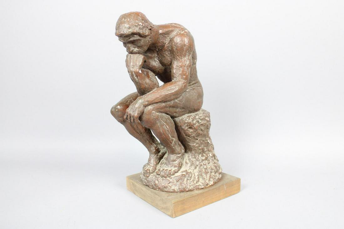 Plaster Cast of Man Sitting, Rodin The Thinker, Austin Prod 1962 (1 of 13)