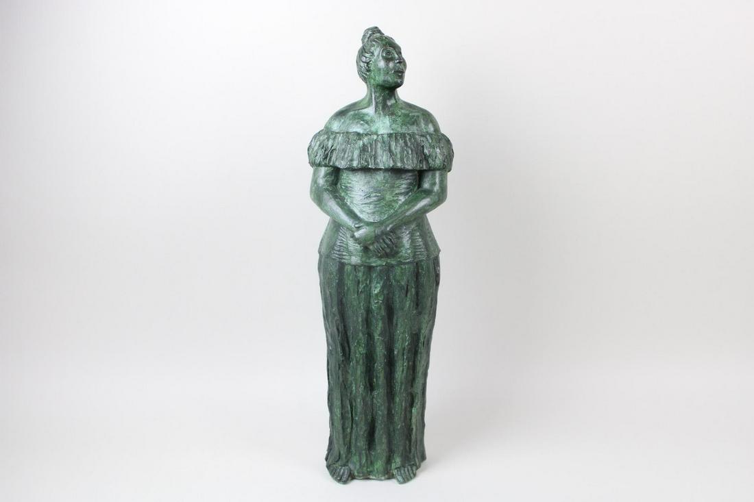 Carlos Aguirre Contemplative Woman Bronzed Sculpture (1 of 12)