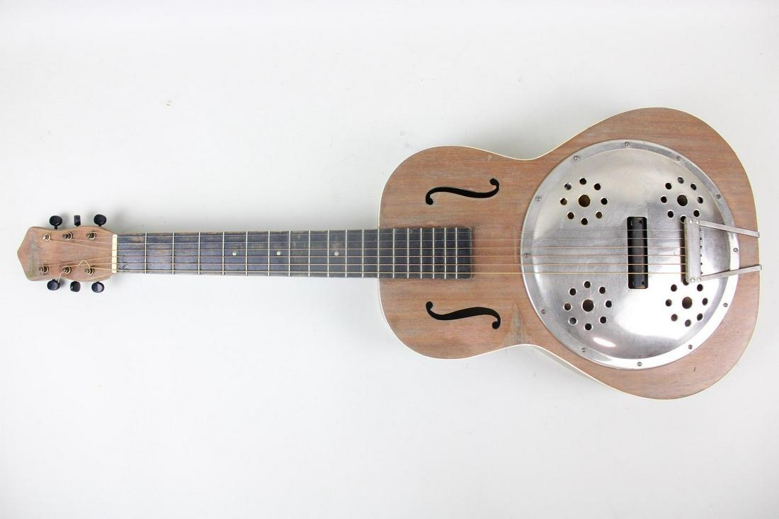 Vintage Acoustic Wood & Metal Resonator Guitar in Case (1 of 16)