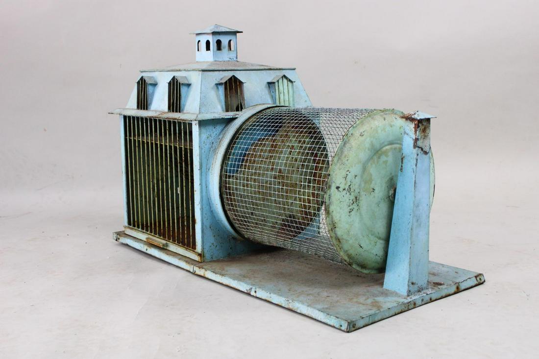 Painted Metal Folk Art Squirrel Cage House (1 of 8)