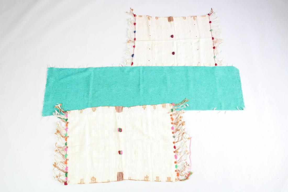 Lot of 3 Moroccan Textiles; 2 Atlas Mountain Shawls & Bridal Shawl (1 of 13)