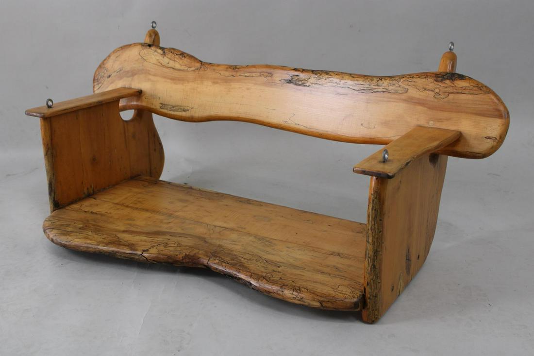 Freeform Spalted Wood Porch Swing for 2 (1 of 9)