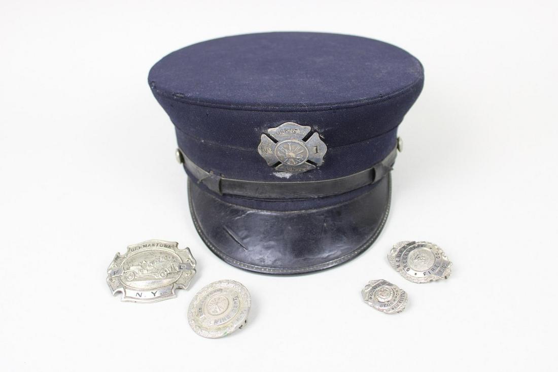 Firefighter and Police Badges/Hat, Germantown, Greenport, Stockport (1 of 11)
