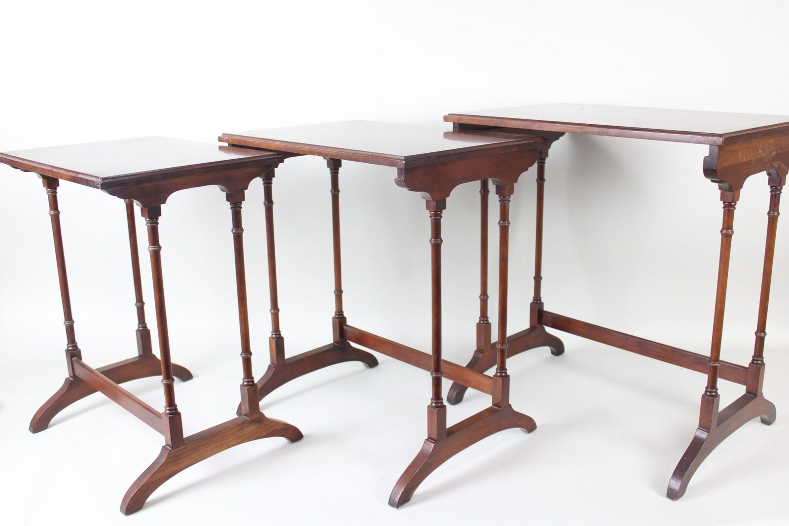 Set of 3 Edwardian Style Nesting Wooden Tables (1 of 7)