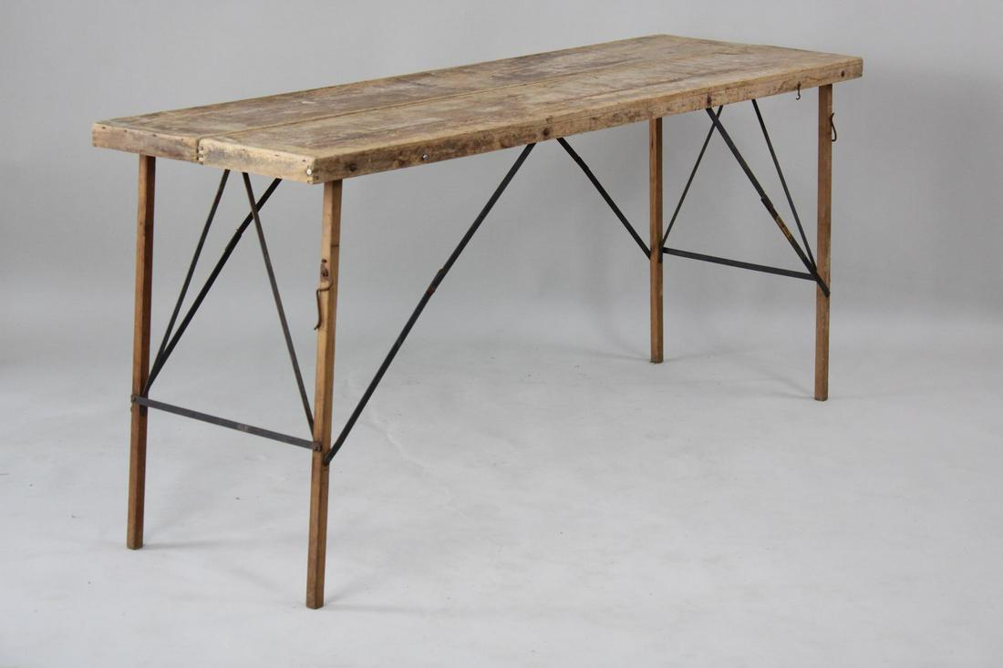 Primitive Wood & Metal Folding Wallpaper Table (1 of 14)