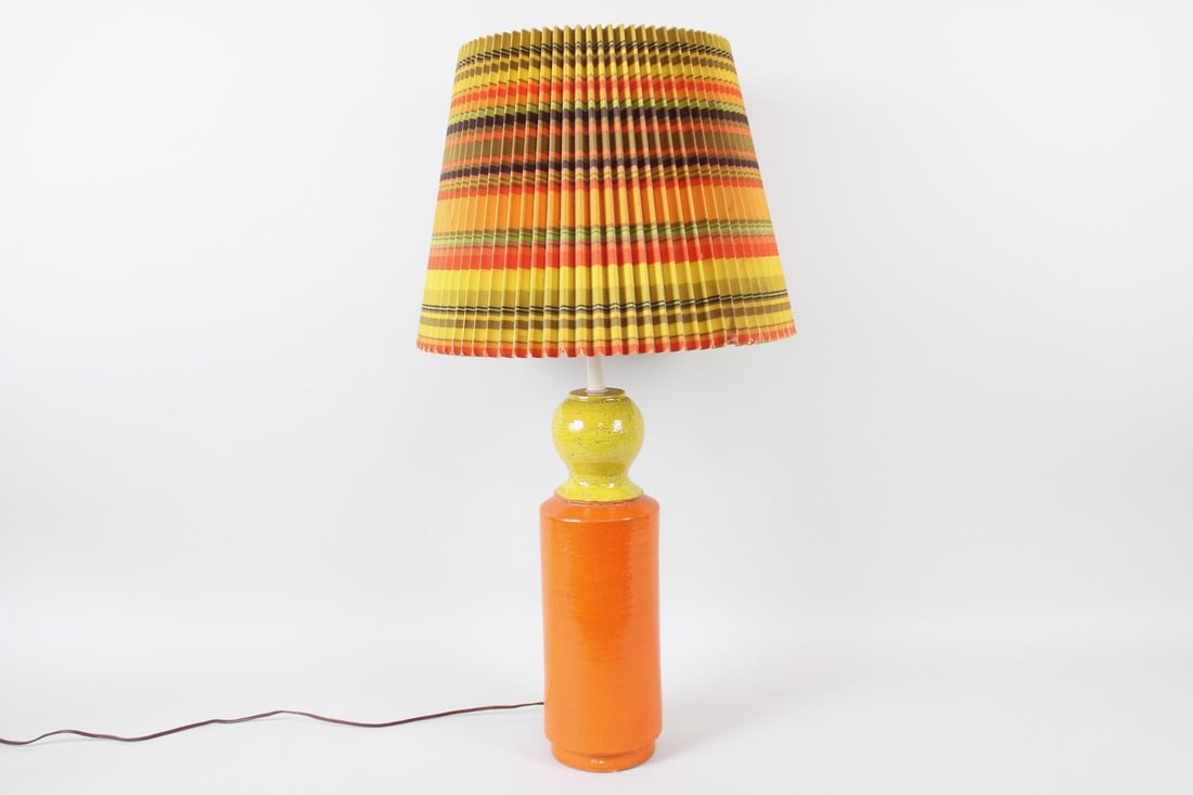 Orange & Yellow Mid-Century Modern Ceramic Lamp (1 of 10)