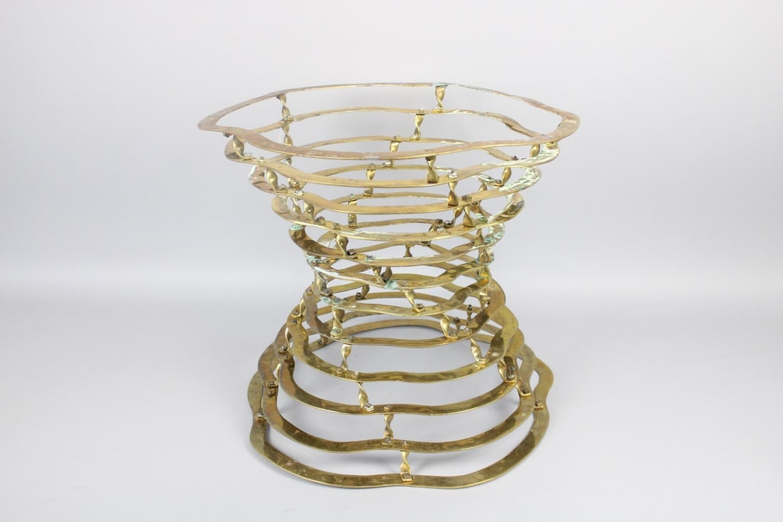 Modern Brass Side Table, Style of Silas Seandel "Volcano" (1 of 10)