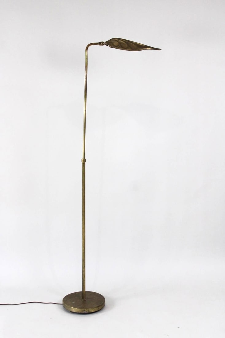 Mid-Century Modern Brass Leaf Floor Lamp, Tommaso Barbi Attributed (1 of 11)