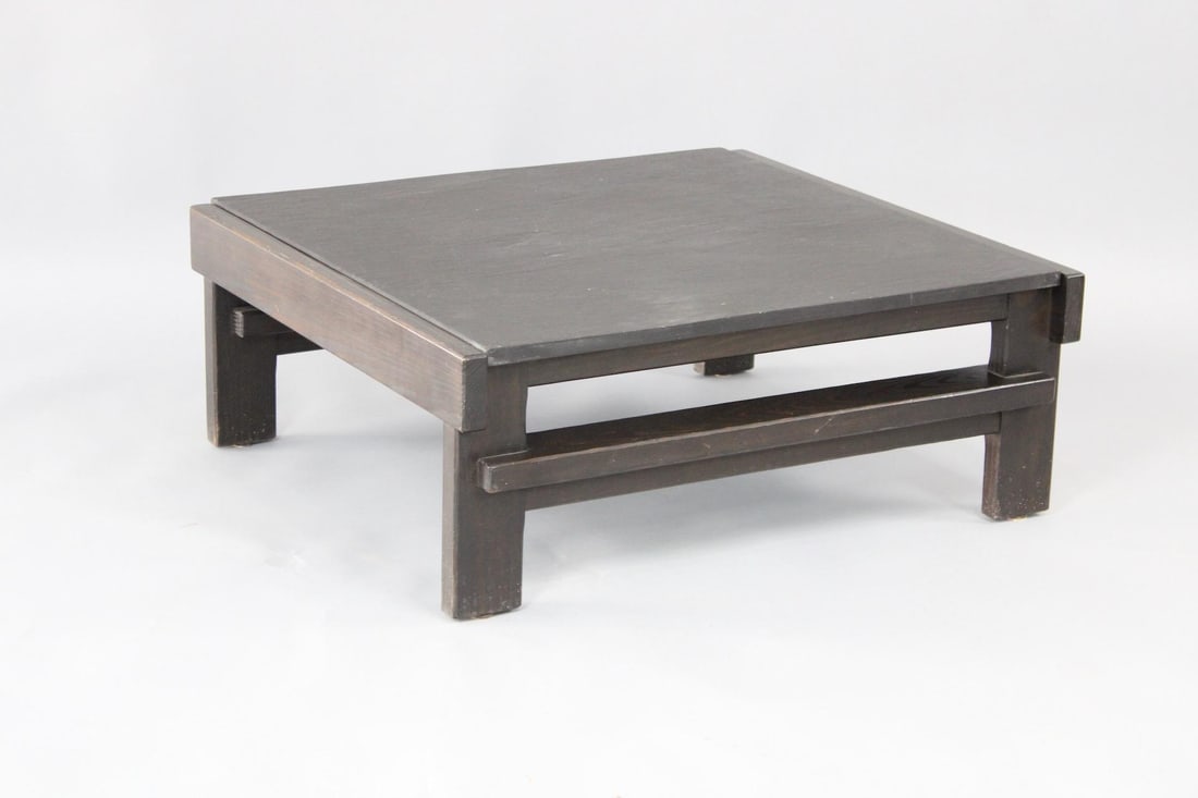 Mid-Century Brutalist Slate and Pine Coffee Table, Carl Straub (1 of 11)
