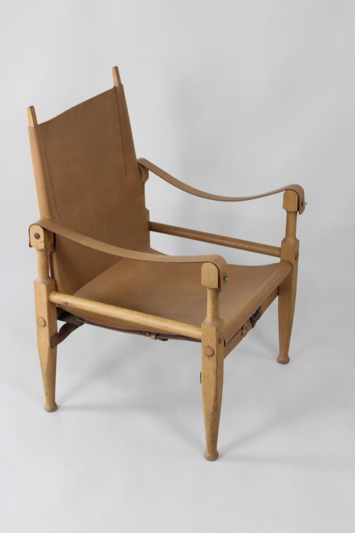 Mid-Century Modern Tan Leather Safari Buckle Chair, Wilhelm Kienzle Style (1 of 17)