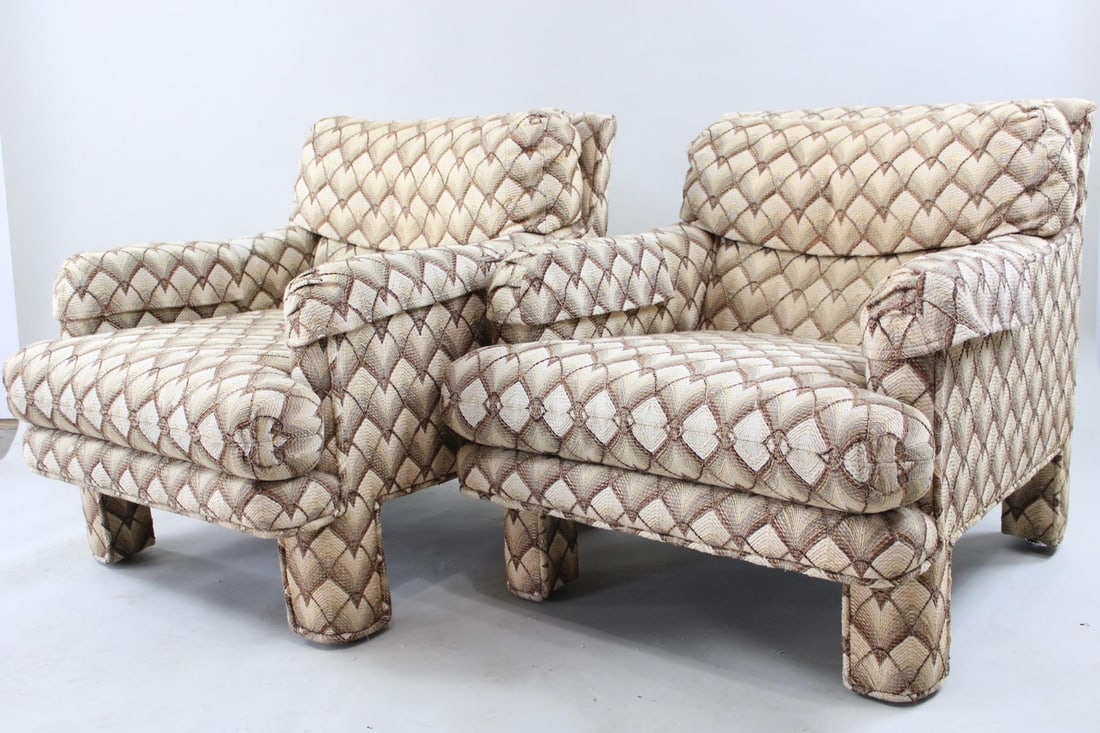 Pair of Drexel Upholstered Lounge Arm Chairs (1 of 8)