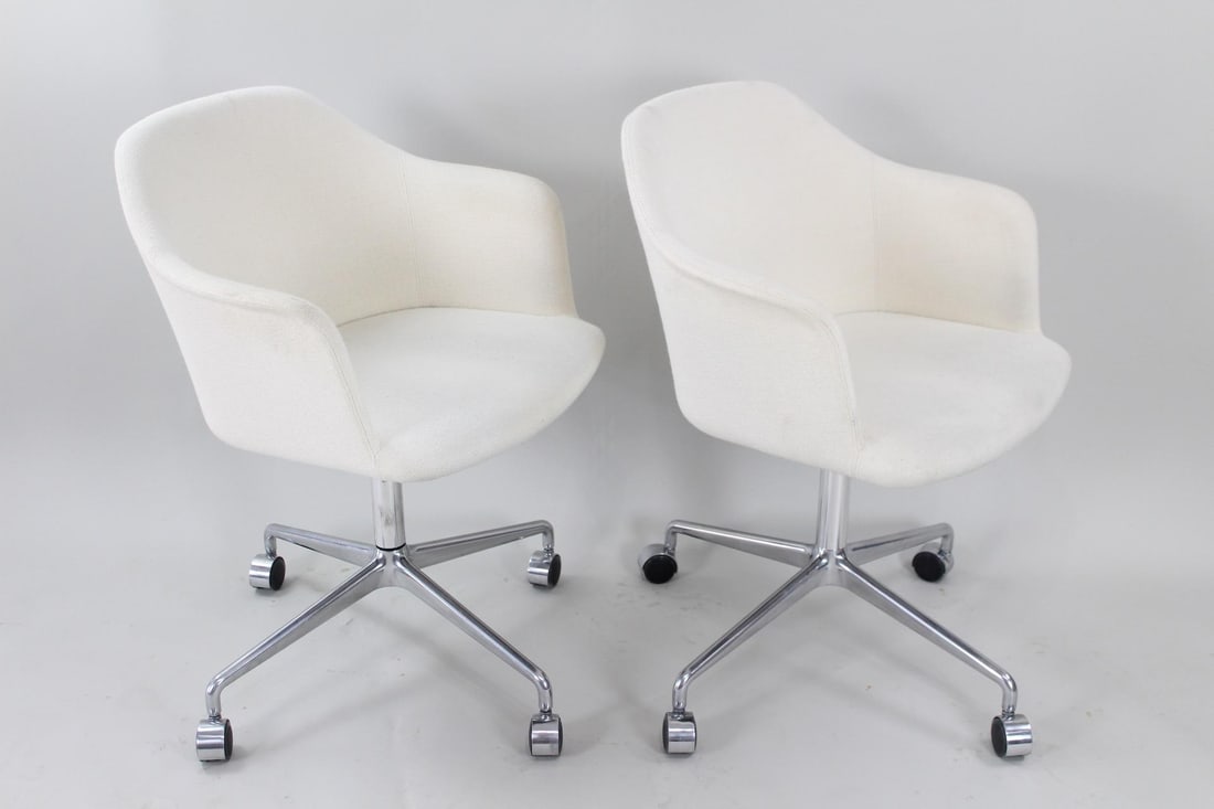 Pair of &Tradition Rely Off White Office Arm Chairs, 2 of 3 (1 of 13)