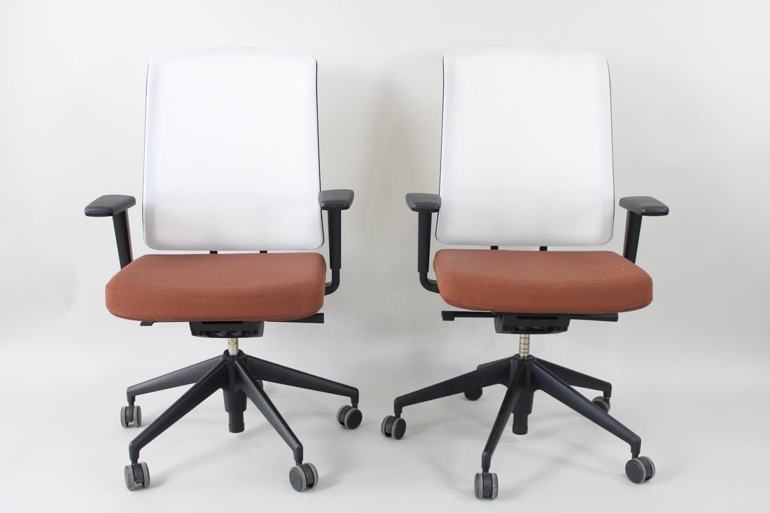Pair of Vitra AM Chair Office Chairs by Alberto Meda, Rust, 3 of 4 (1 of 12)
