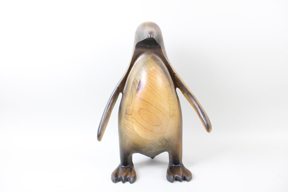 Studio Made Carved Wood Minimalist Penguin Sculpture (1 of 12)