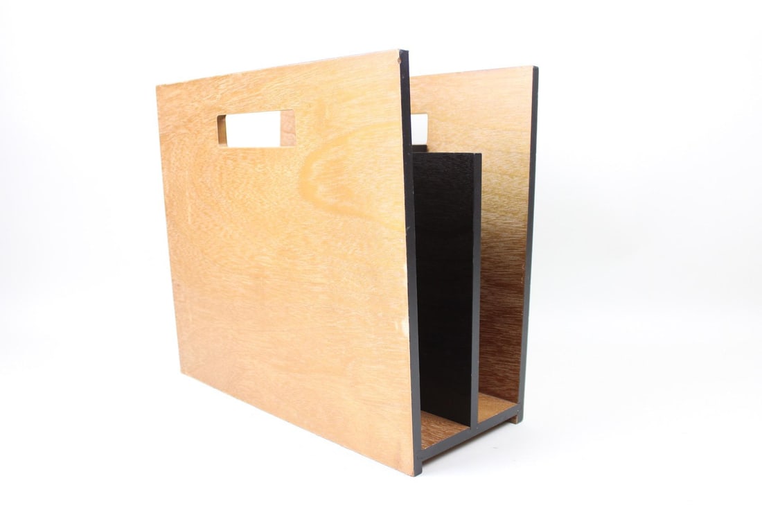 Postmodern "Thomas O'Brien Vintage Modern" Wood Magazine Rack (1 of 12)