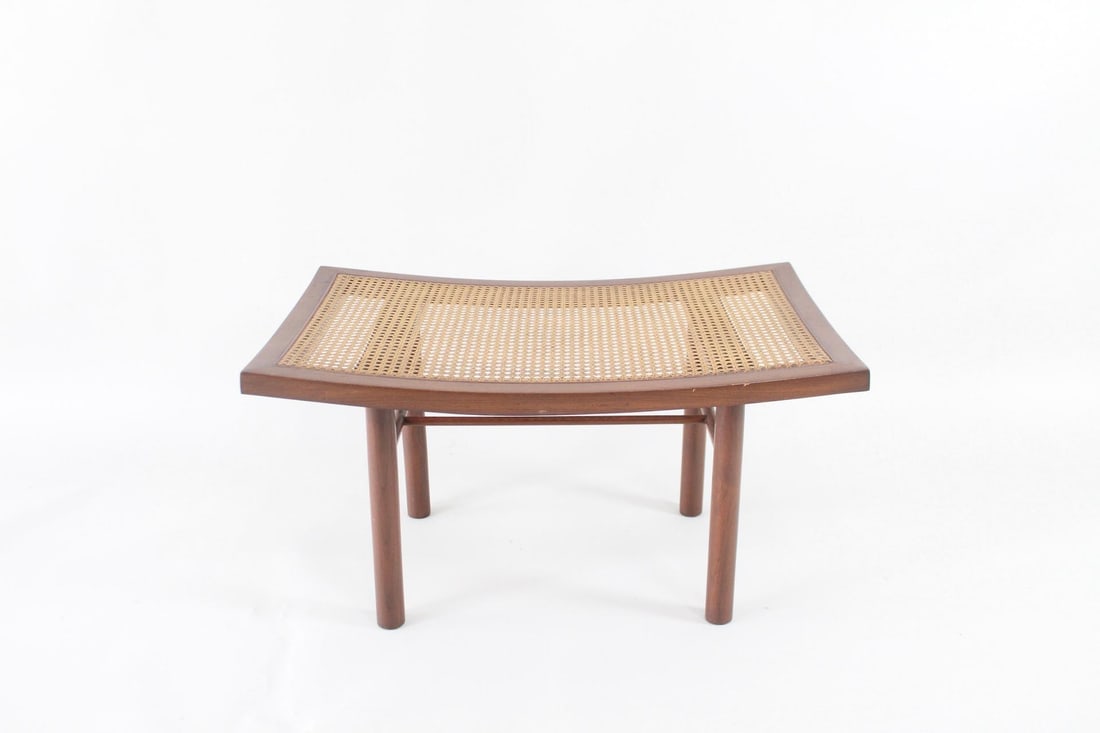 Michael Taylor for Baker Caned Stool Bench, Mid Century Modern (1 of 9)