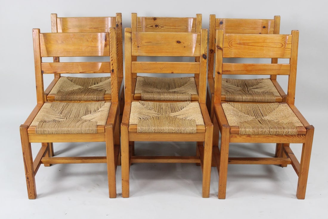 Set of 6 Danish Modern Woven Dining Chairs, Tage Poulsen Daumiller (1 of 15)