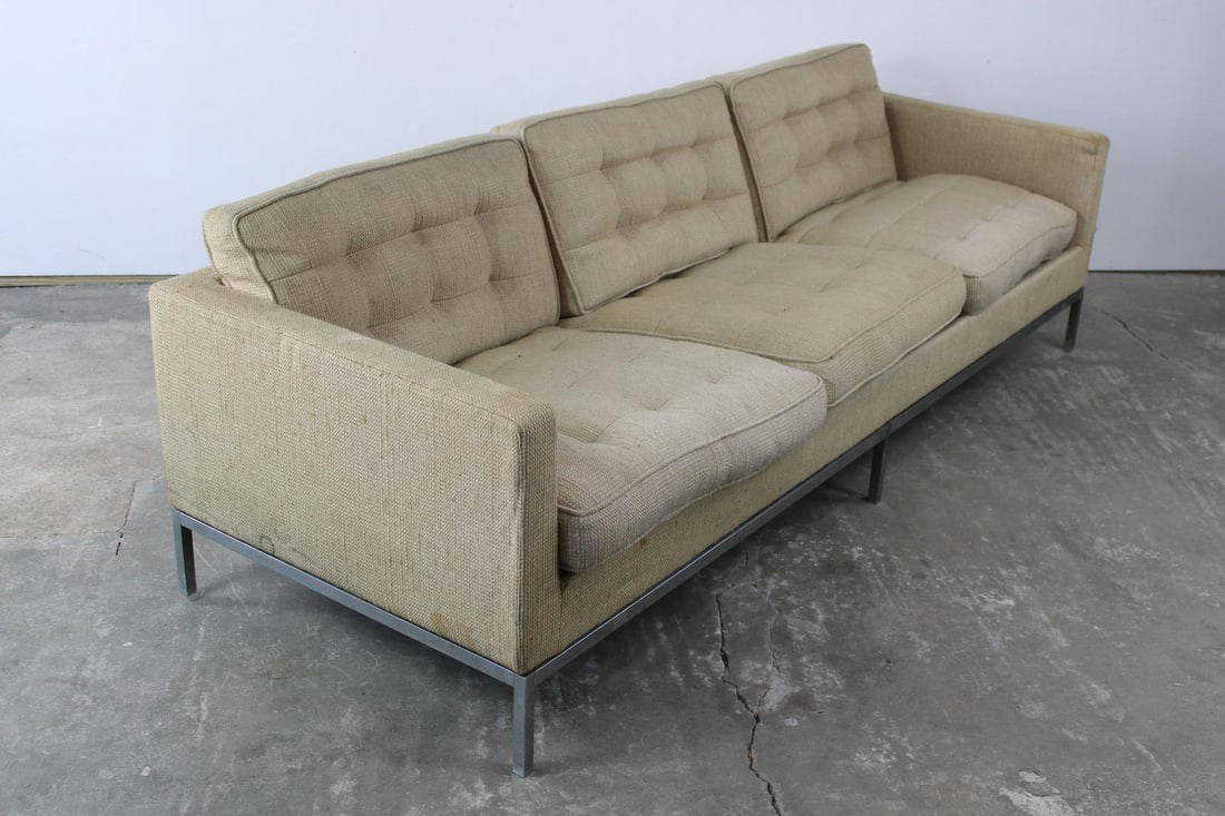 Midcentury Modern Knoll Woven Sofa Couch Auction