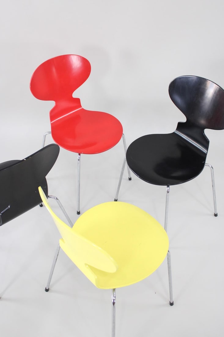 Set of 4 Danish Modern Arne Jacobsen for Fritz Hansen Ant Dining Chairs (1 of 13)