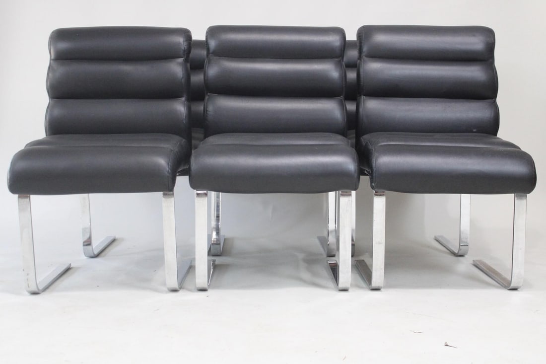 Set of 6 Mid-Century Modern Mariani Lugano Cantilever Dining Chairs (1 of 10)