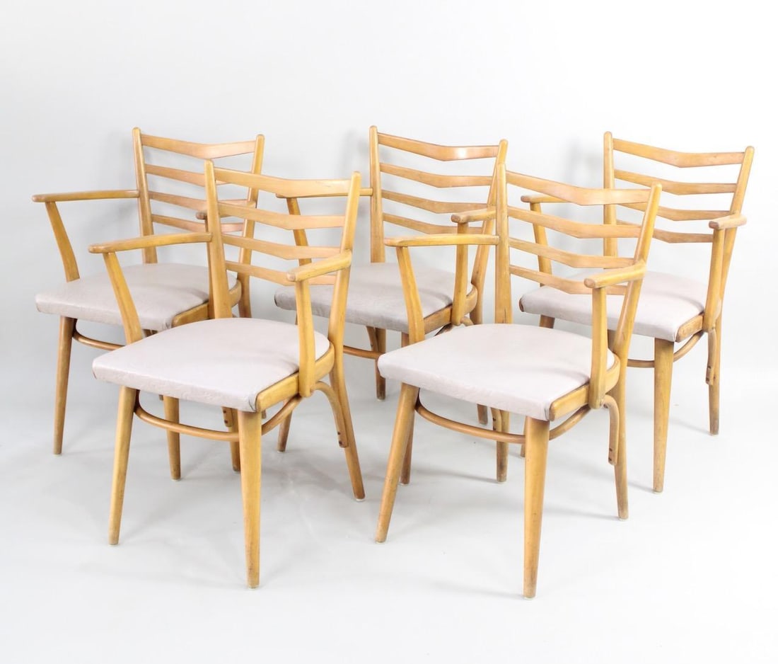 Set of 5 Mid-Century Modern Czech Dining Chairs, Jitona (1 of 16)
