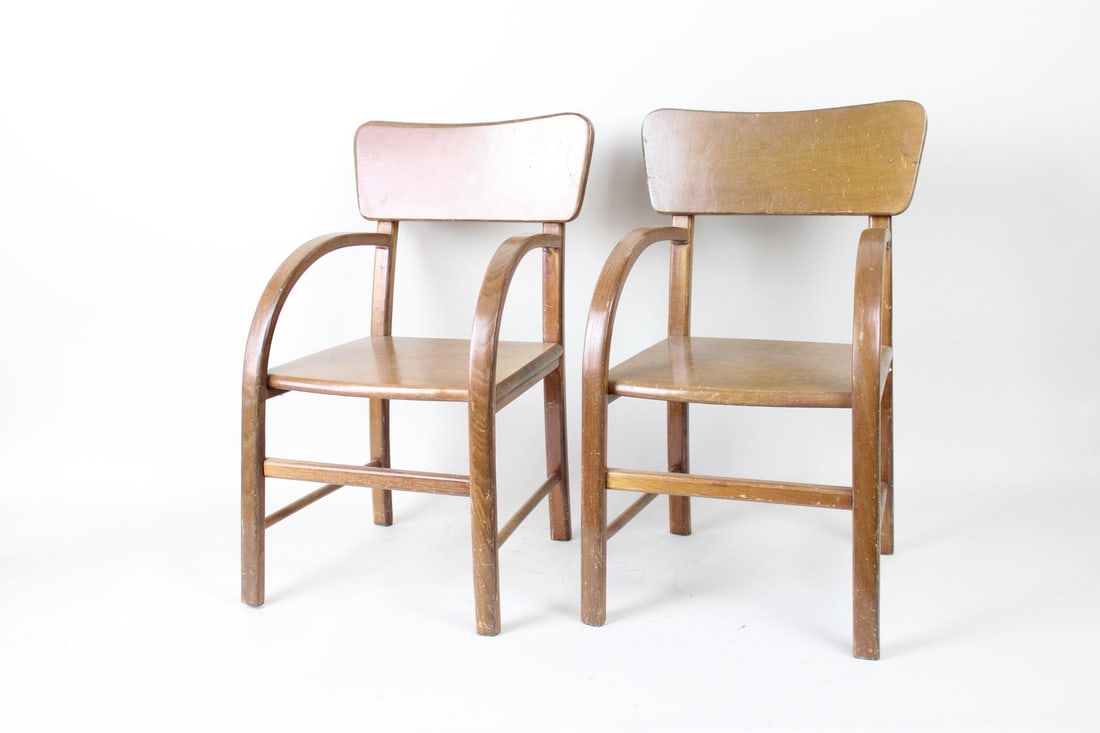 Pair of Bentwood Childrens Armchairs, Thonet Style (1 of 17)