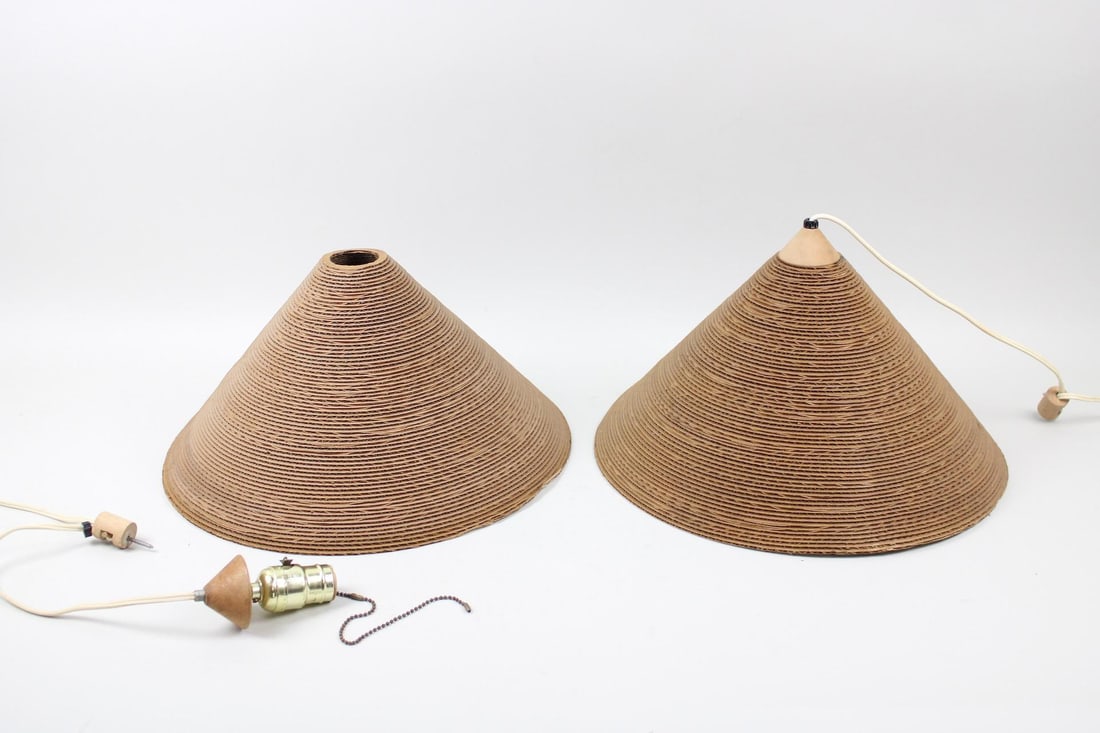 Pair of Frank Gehry Cardboard Pendant Lights (1 of 12)