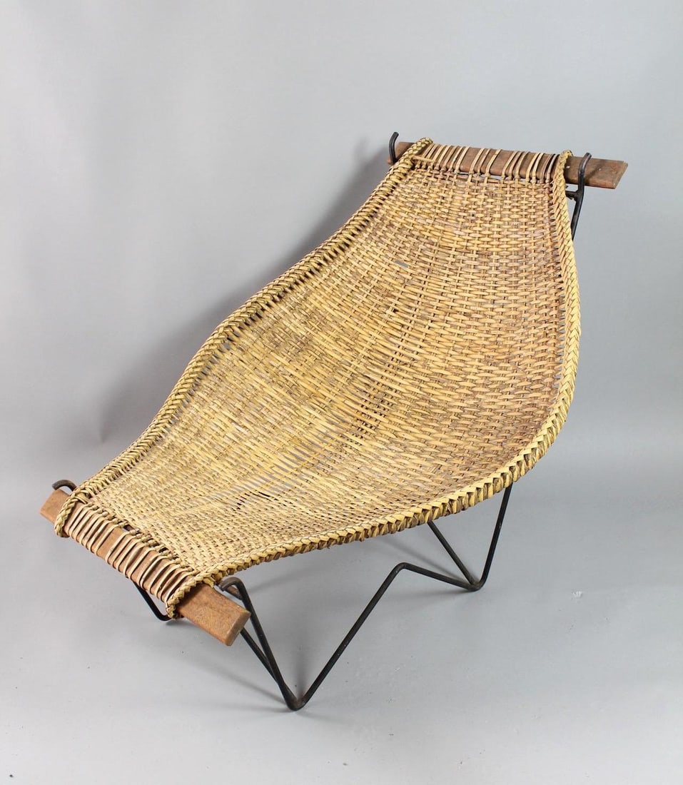 John Risley 'Duyan' Chair, Iron & Woven Rattan Hammock (1 of 10)