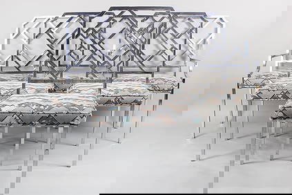 Set of 6 Mid-Century Modern Milo Baughman Chrome Chinese Chippendale Dining Chairs (1 of 17)