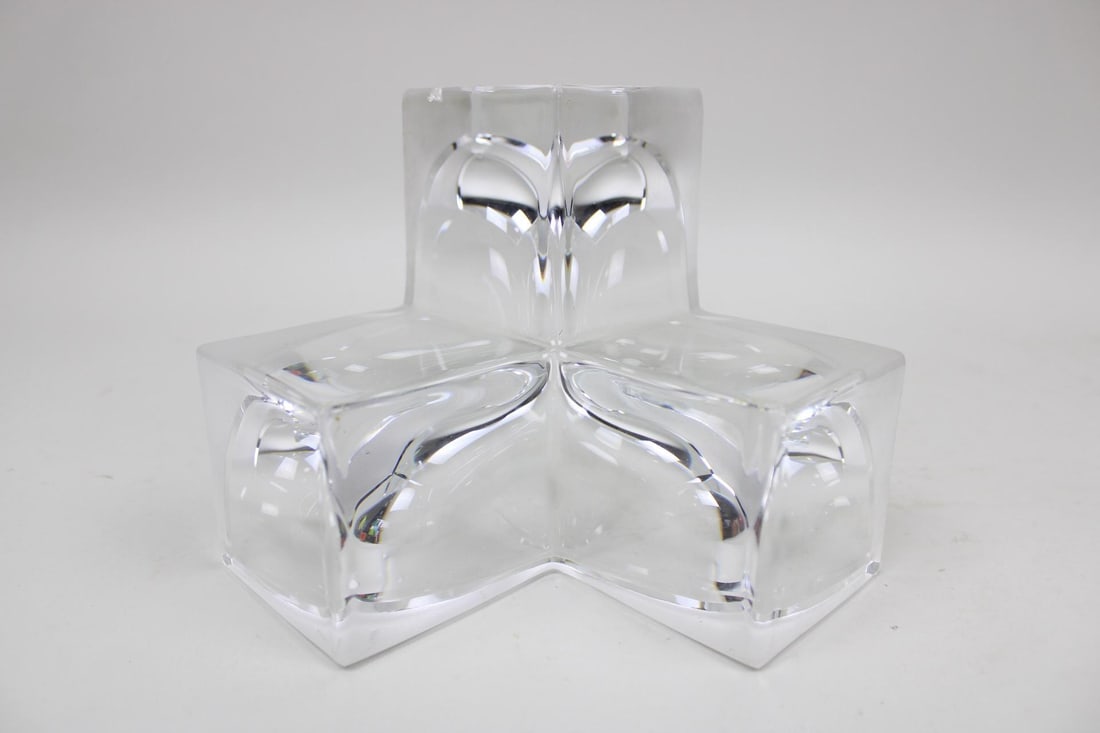 Postmodern Daum Crystal Tiered Sculpture, Ashtray Dish (1 of 12)