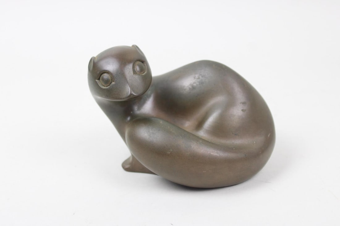 Richard Fisher Bronze over Aluminum Otter Sculpture (1 of 8)