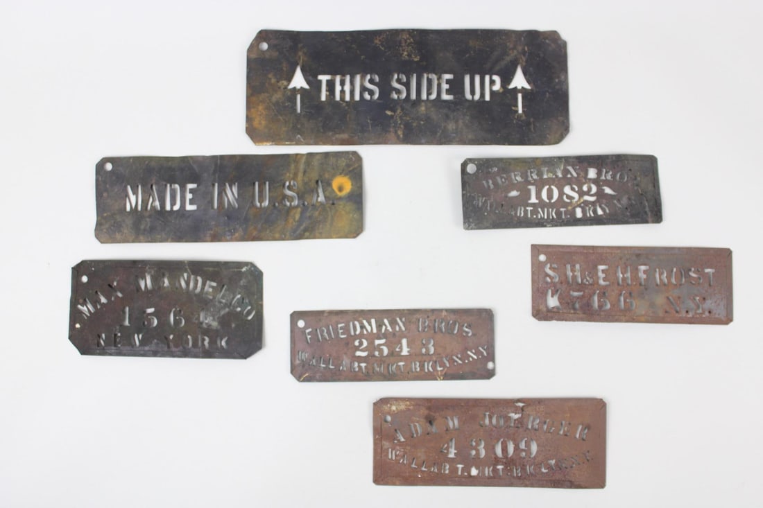 Lot of 7 Industrial Shipping Stencils, Brooklyn New York Addresses (1 of 8)