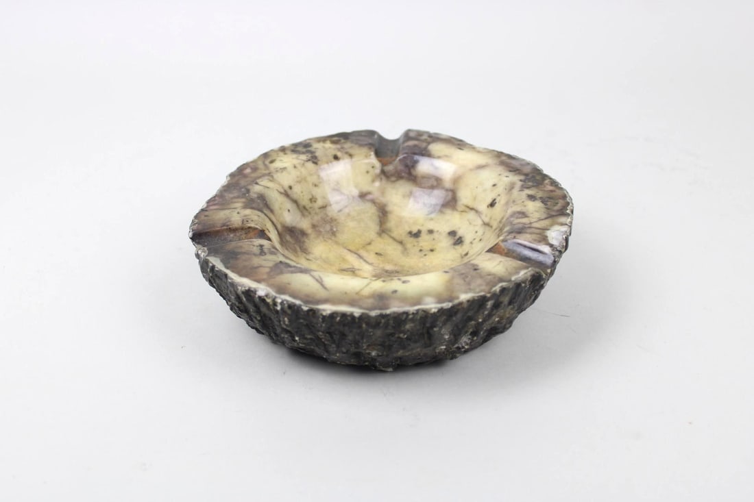 Mid-Century Modern Polished Stone Marble Ashtray (1 of 6)