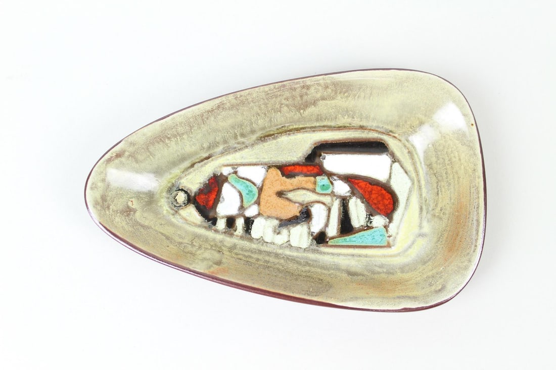 Mid Century Modern Harris Strong Ceramic Dish, Abstract Design (1 of 7)