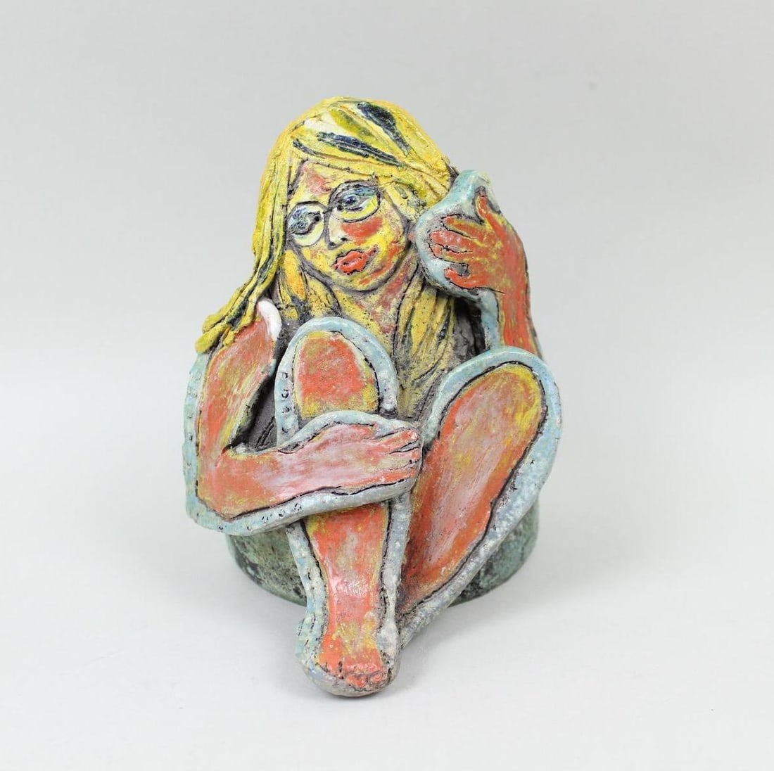 Postmodern Abstract Blonde Woman Ceramic Art Vase (1 of 9)