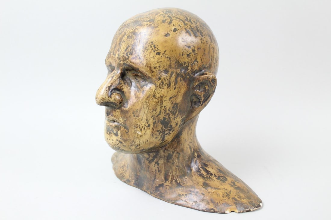 Plaster Bust Death Mask of Man (1 of 10)