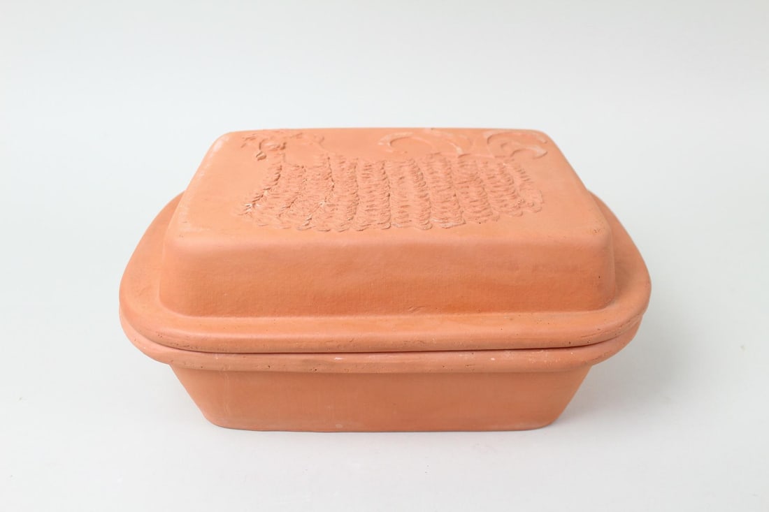 Bennington Pottery 1895 Clay Bread Pan & Lid (1 of 7)