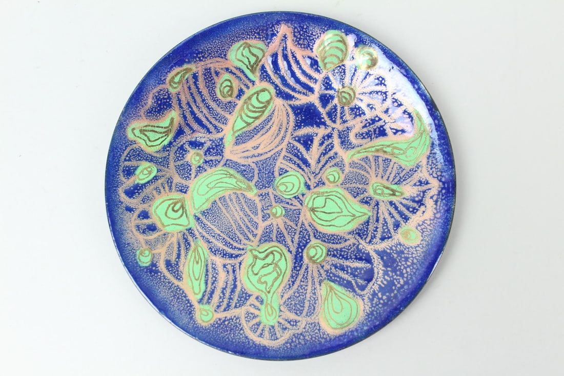 Signed Hannah Rauh Gilded Enameled Ceramic Plate (1 of 7)
