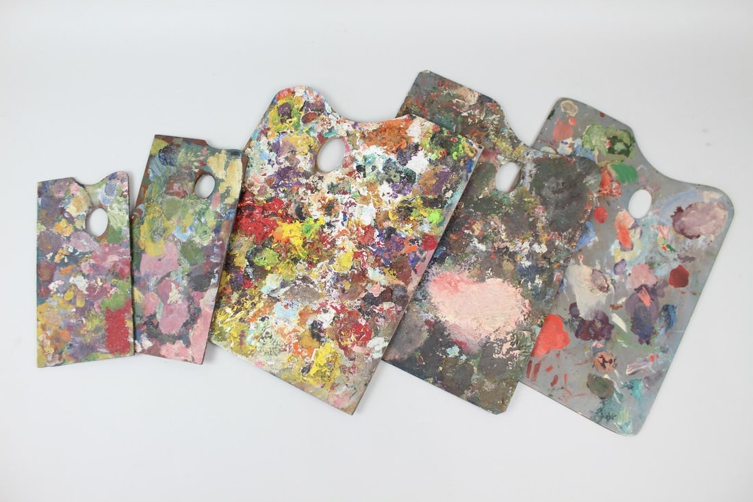 Collection of 5 Artist Painted Wooden Palettes (1 of 12)