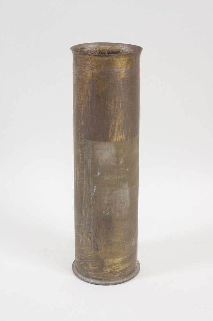 Brass WWI Artillery Shell Casing Trench Art Vase, 20" Tall Vessel (1 of 6)
