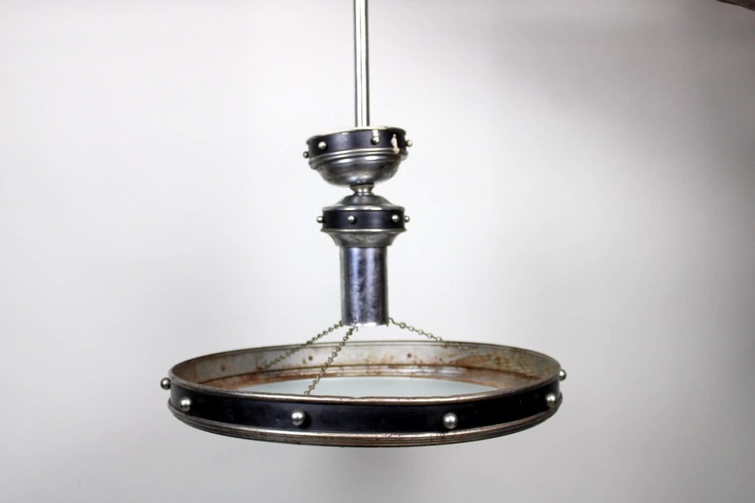 Industrial Machine Age Metal Hanging Light (1 of 8)