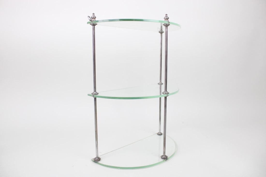 Nickel & Glass & Demilune Hanging Wall Shelf (1 of 10)