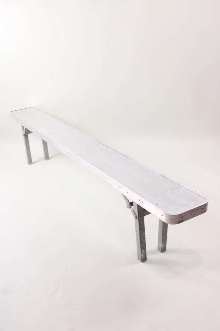 Industrial Metal US Navy Ship Folding Bench, Nautical (1 of 13)